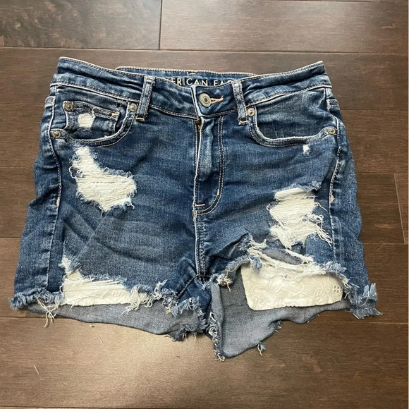 American Eagle Next Level Stretch Peak Thru Pocket Jean Shorts Women’s  2 - Picture 1 of 9